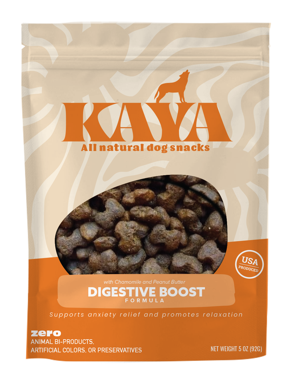 digestive health dog treats with pumpkin and probiotics in eco-friendly packaging